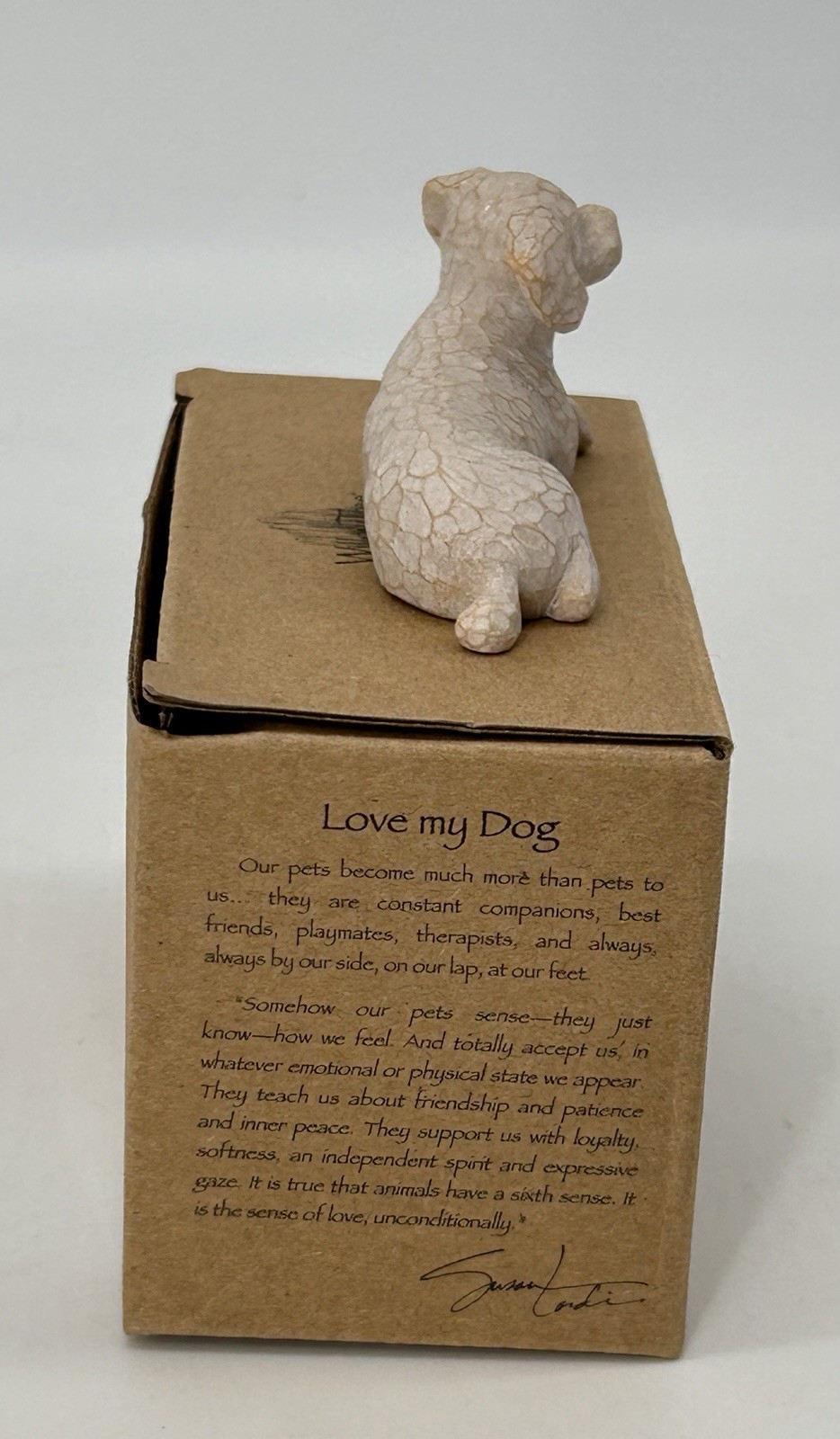 Willow Tree Love My Dog Small Lying Down Sculpted Hand-Painted Figure