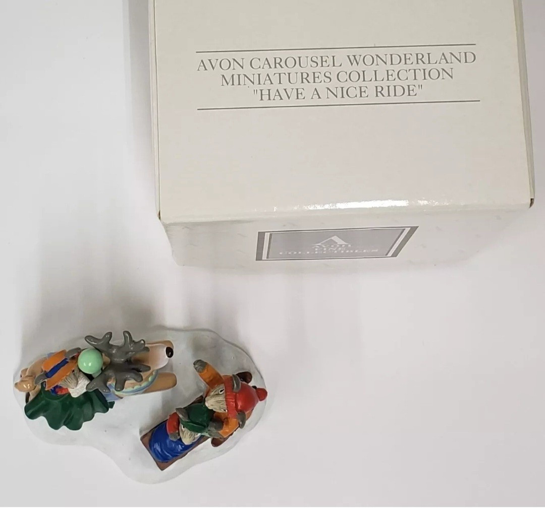 Avon Kathy Jeffers 1993 Carousel Wonderland Miniatures “Have A Nice Ride”