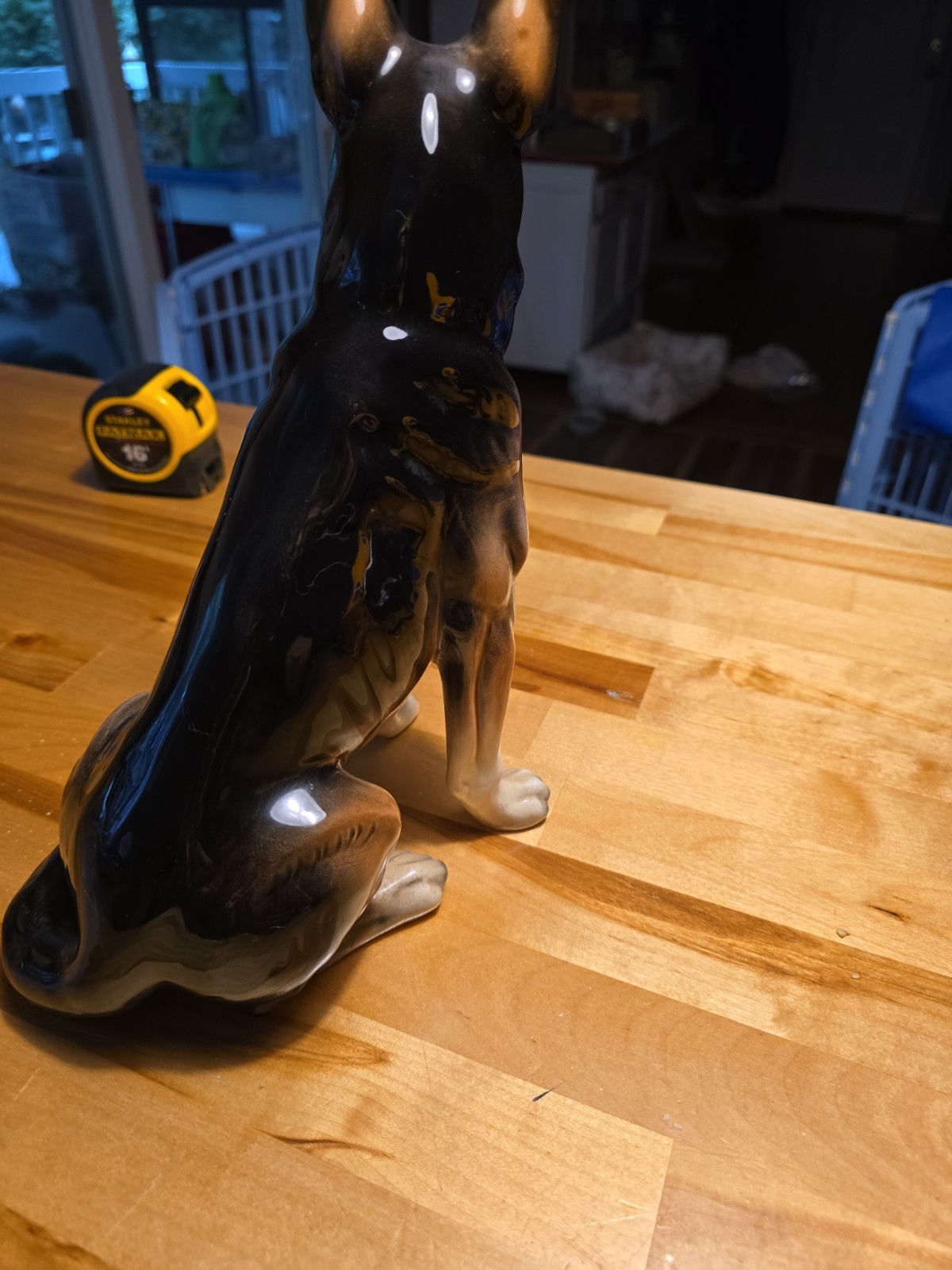 Vintage MCM Wein Keramos German Shepard Dog Figurine Statue 11 Inches