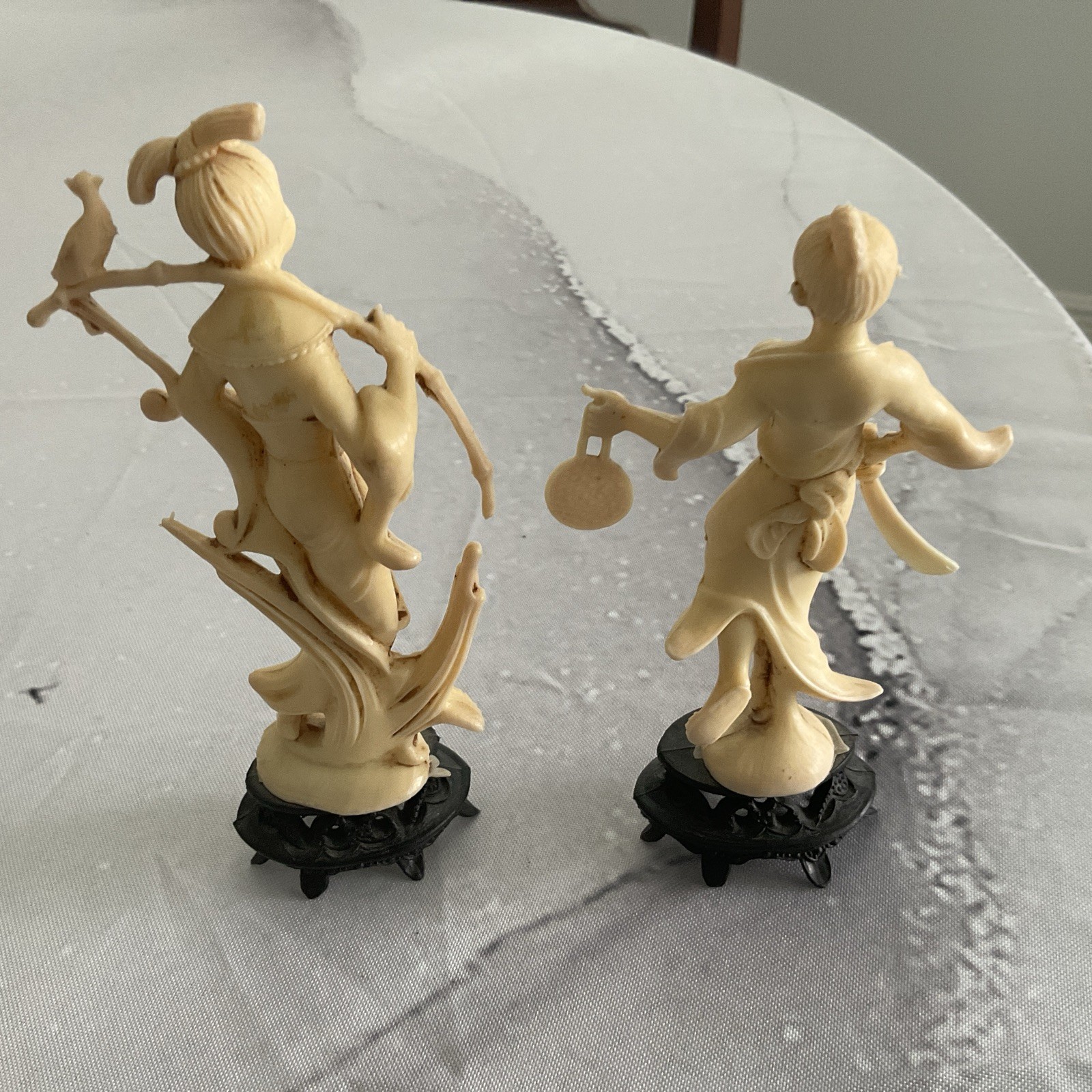 Vintage Asian Lady And Man Figures By Norleans Made In Italy 5.5” Tall