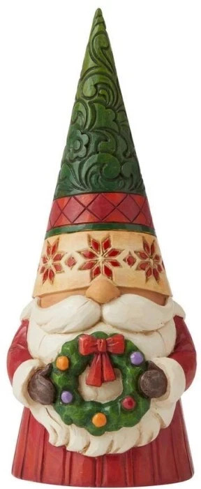 Jim Shore Christmas Gnome Holding Wreath ~ 7″ Tall