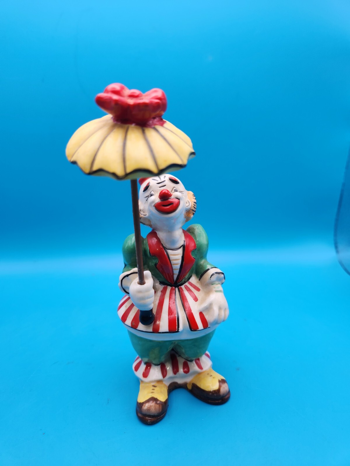 Vintage 1957 Yona Original Clown with Umbrella Porcelain Figurine Very Rare Item