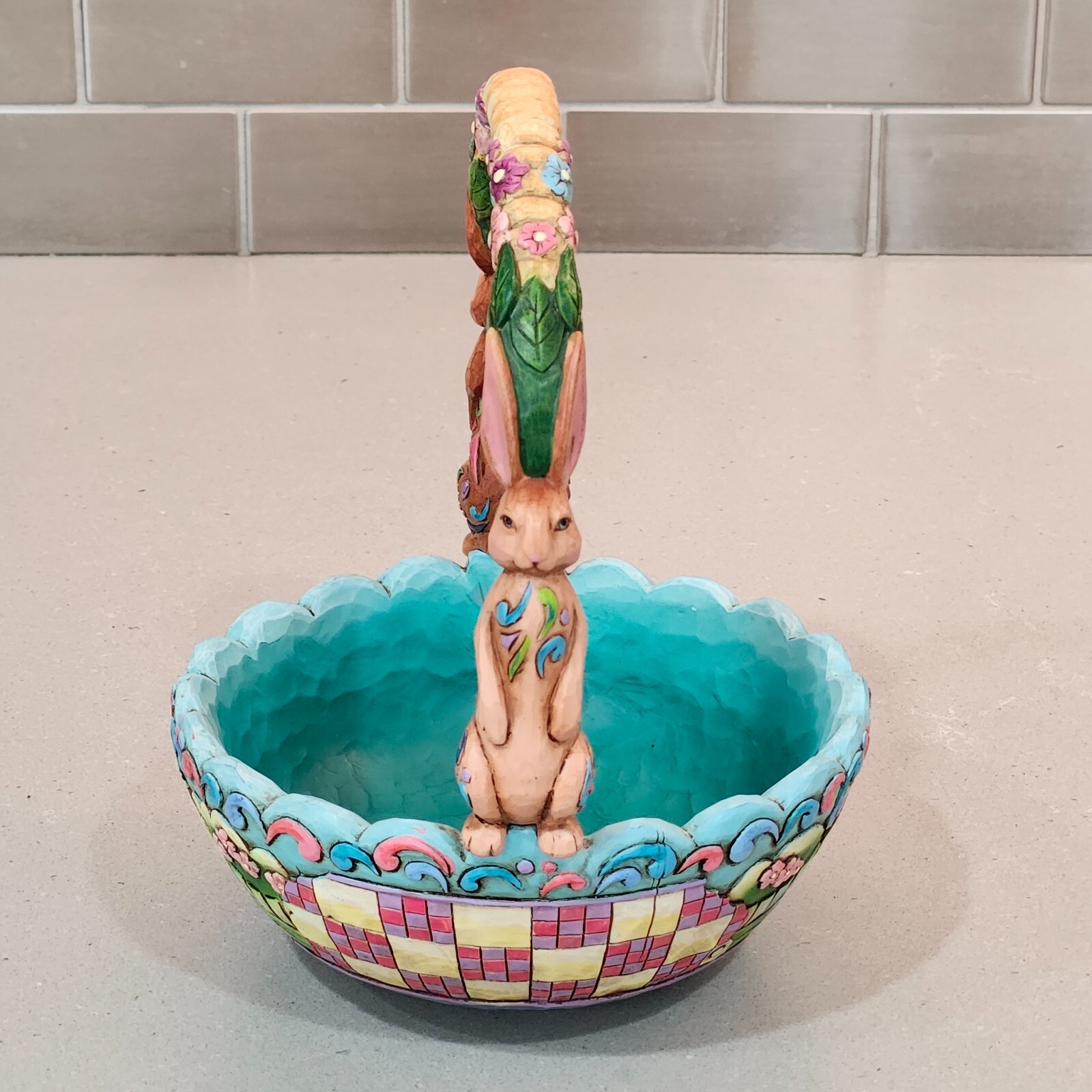 Jim Shore Easter Basket Hunting Eggs Finding Joy Heartwood Creek Enesco Bunnies