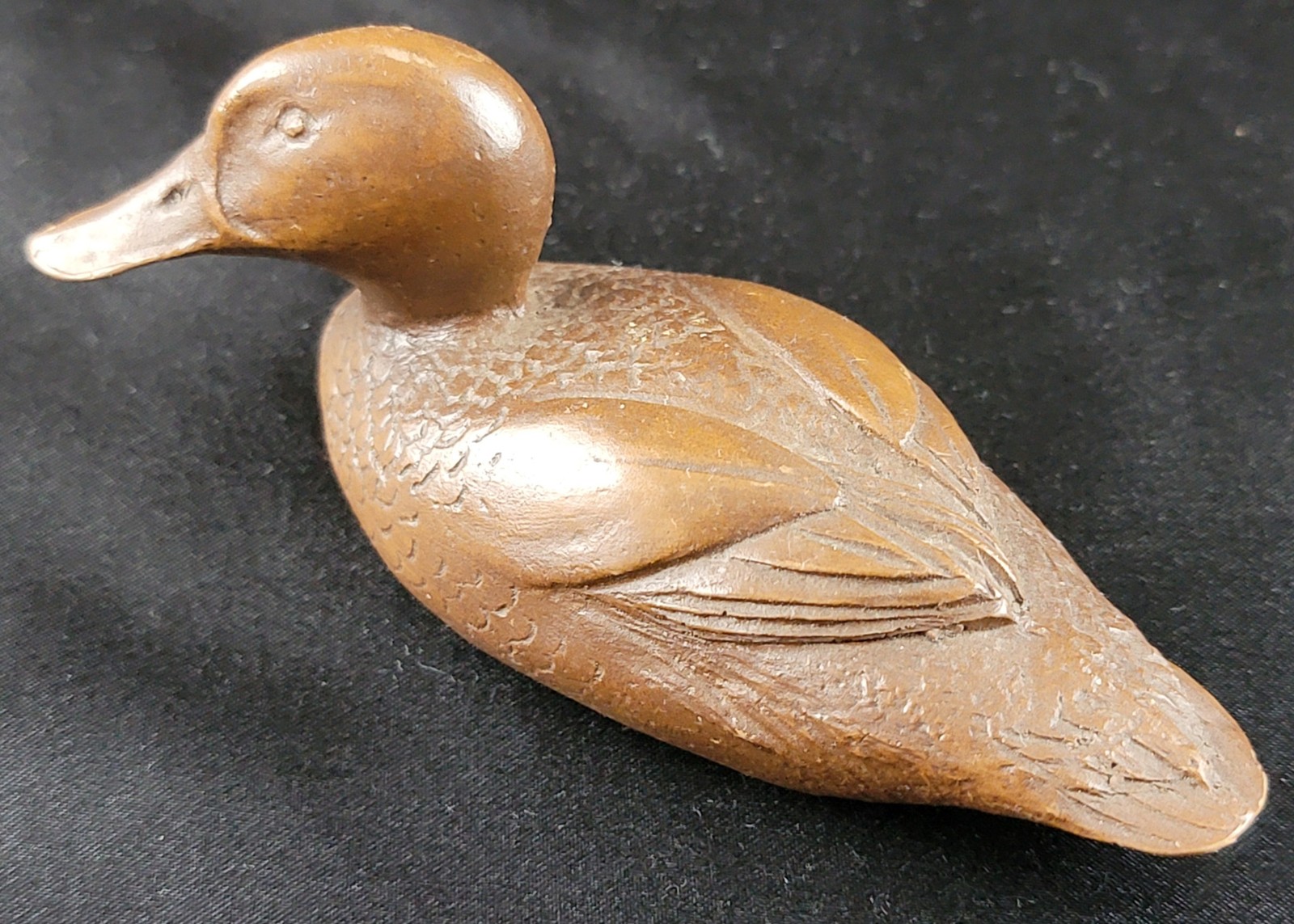 Vintage Mallard Duck Decoy 4in Resin Wood Look Mini Paperweight Decor