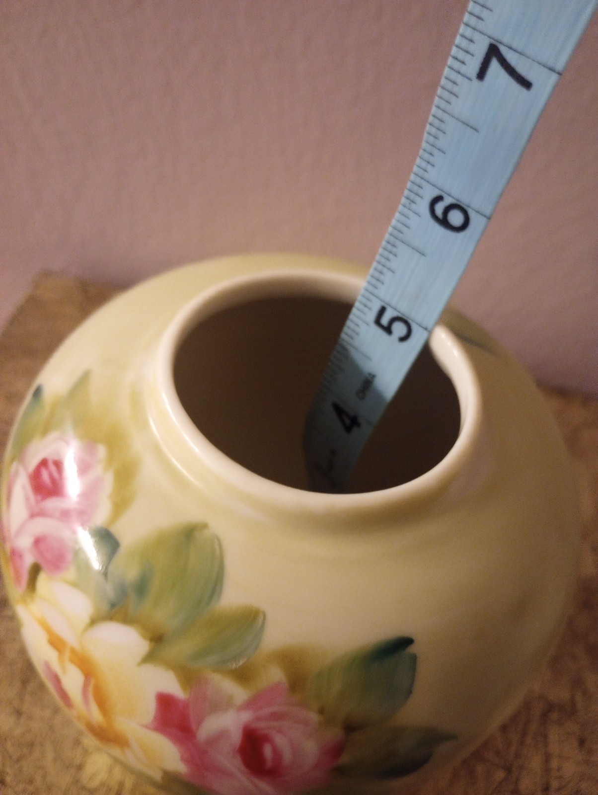 Andrea By Sadek Vintage Floral Roses Ginger Jar Vase #8729 Porcelain