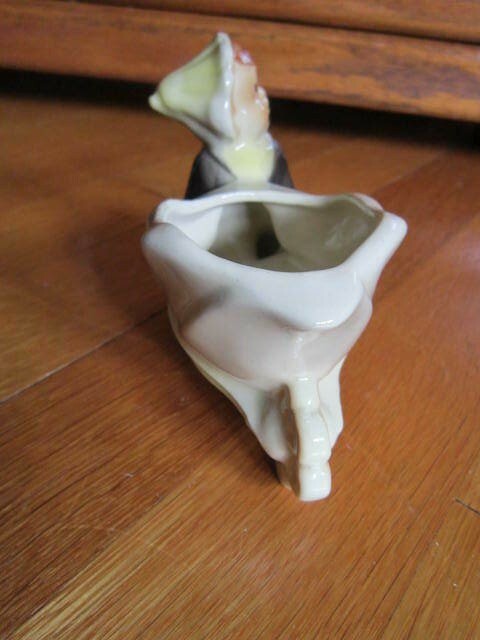 Vintage Ceramic Figurine Boy with Hand Cart Marked 10 Collectible FREE SHIP