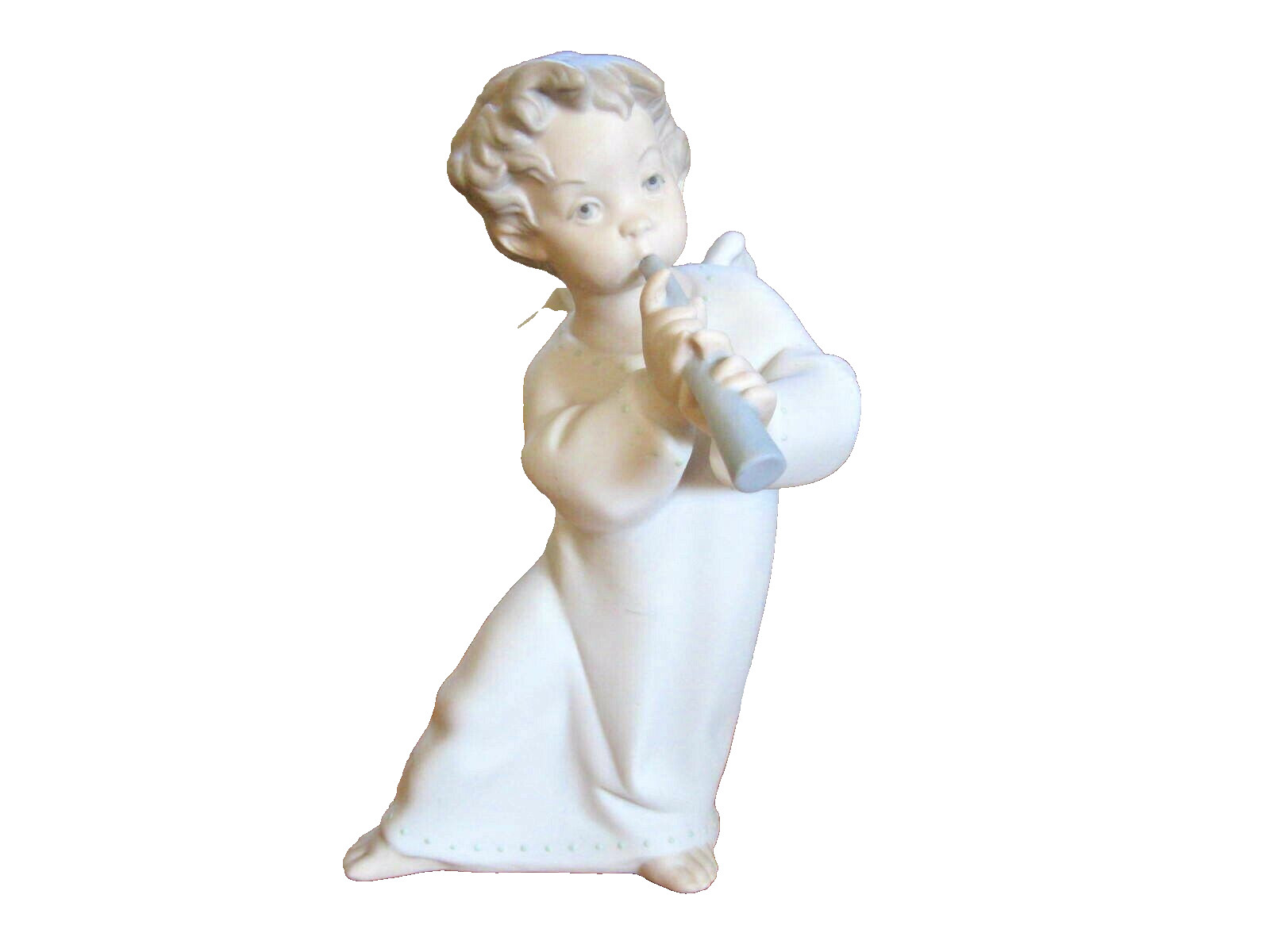Lladro Spain 6″ Figurine Angel Playing a Flute #4540 by Fulgencio Garcia