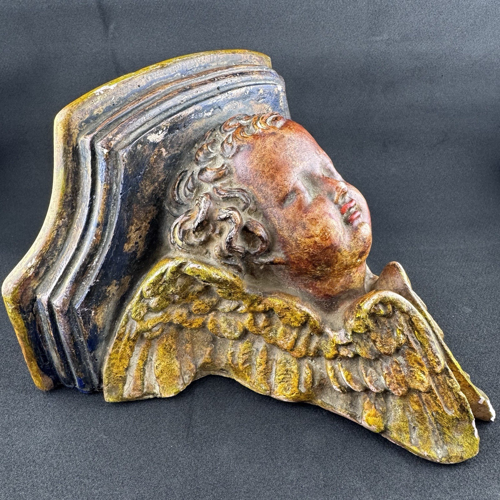 Vintage Baroque Gilt Cherub Wall Shelf Angel Putto Italian Decor