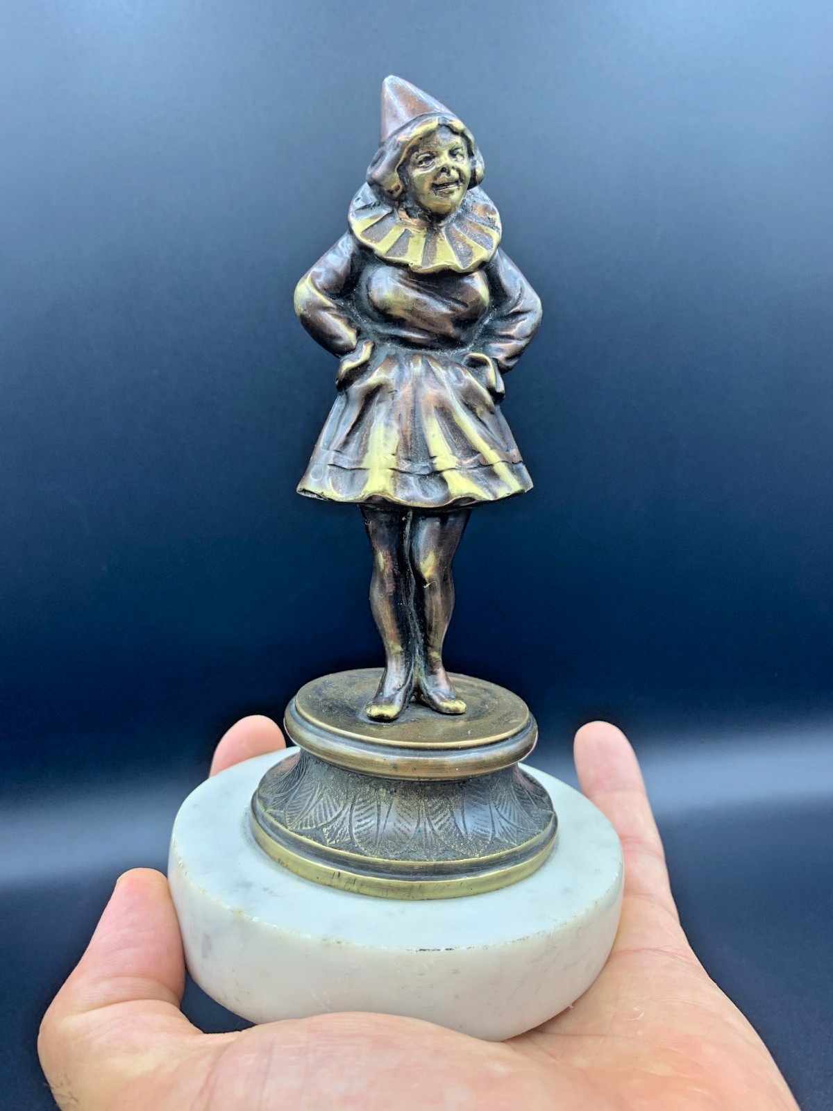 Art Deco Bronze Sculpture Statue “Liitle Clown” after Demetre Chiparus 1886-1947