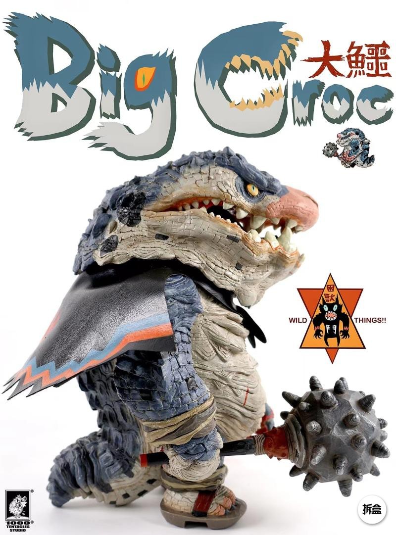 1000TENTACLES Big Croc Limited Ver. Sofubi Fashion Figure 19.5cm New In Stock