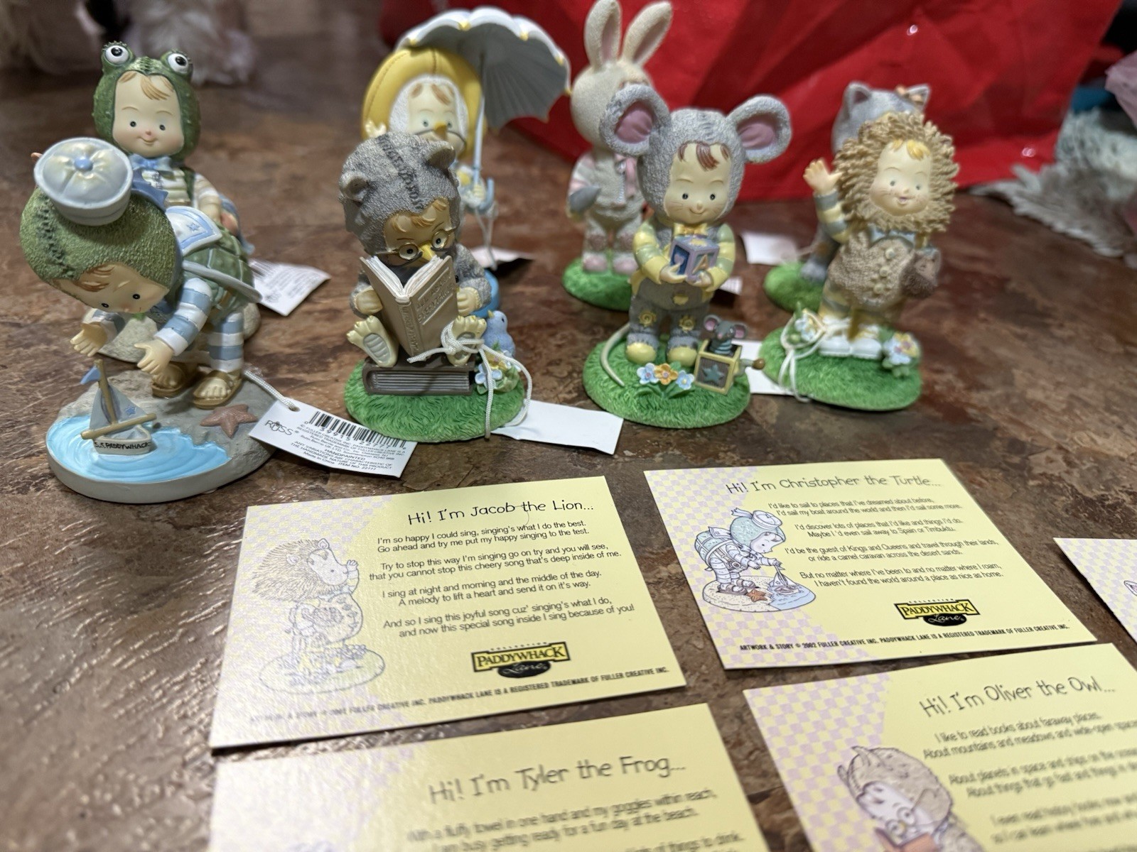 Set Of 8 Paddywhack From Russ Hand painted Statues Collection Approx 3.5 Inches