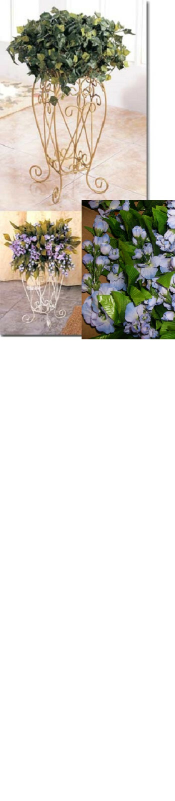 PURPLE WISTERIA ACCENT METAL STAND ANTIQUE WHITE 23″ x 14″ x 14″ LG NEW IN BOX