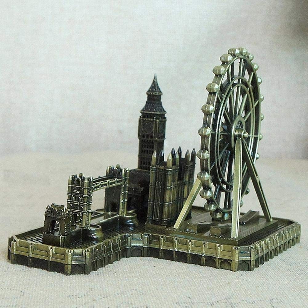 Retro City Bronze London Eye Big Ben Tower Bridge Uk Model Decor Metal Statue Fi