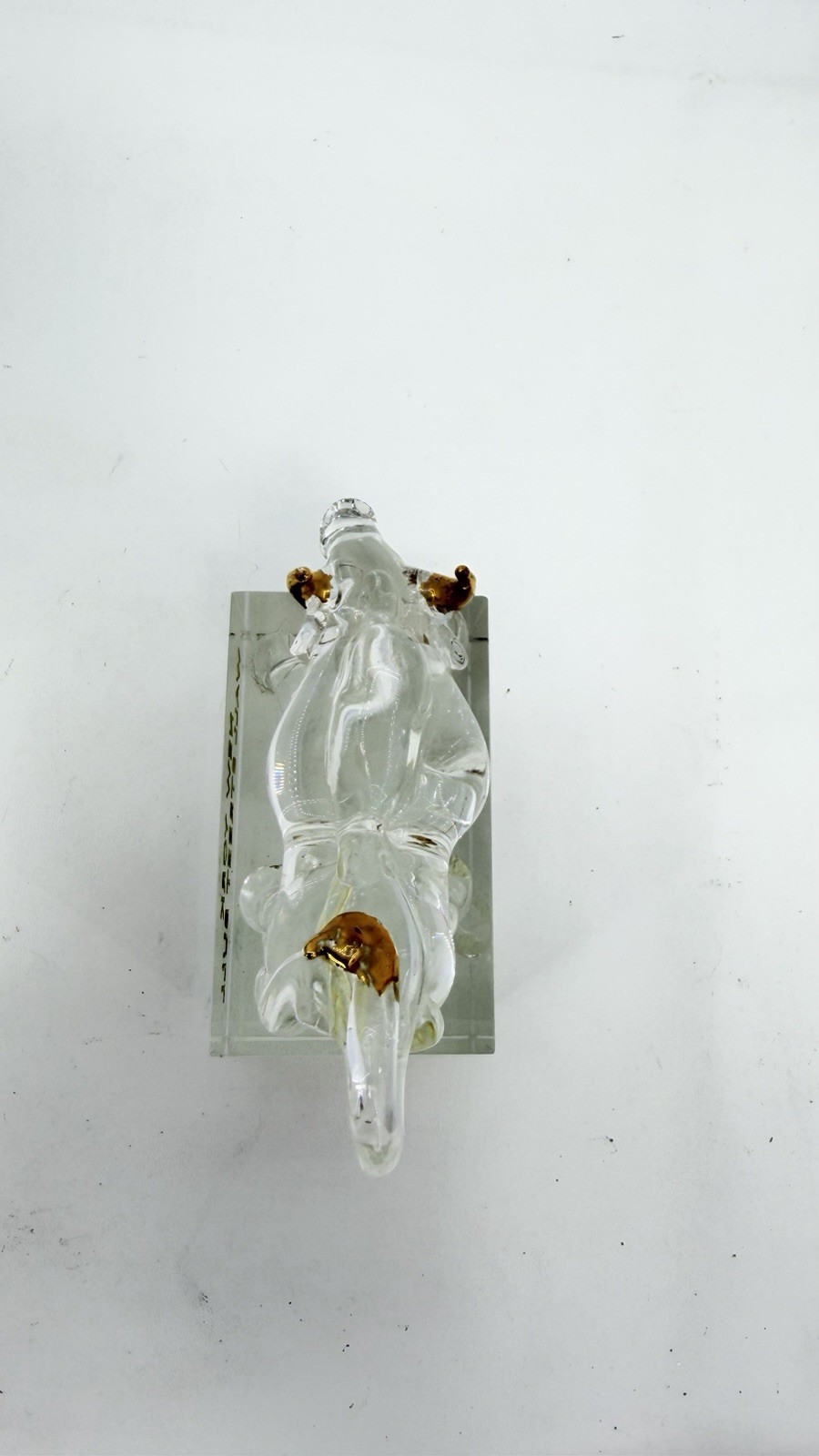Vintage New York Wall Street Bull heavy miniature Crystal Glass Paperweight