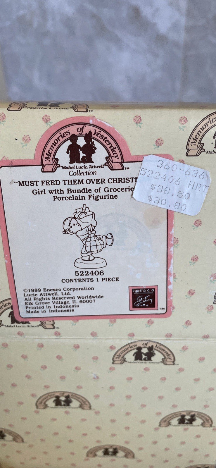 1989 Memories of Yesterday Figurine “Must feed them over Christmas ” #522406