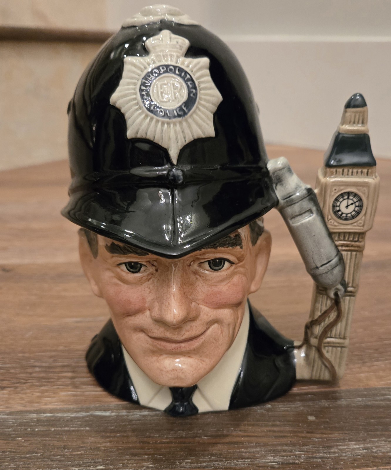 Royal Doulton “London Bobby” D6762 Toby Jug with Big Ben Handle. Circa 1985 UK