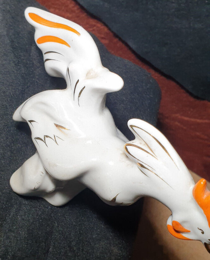 Vintage Latvia RPR porcelain figurine Rooster decorative USSR Riga RPF PFF