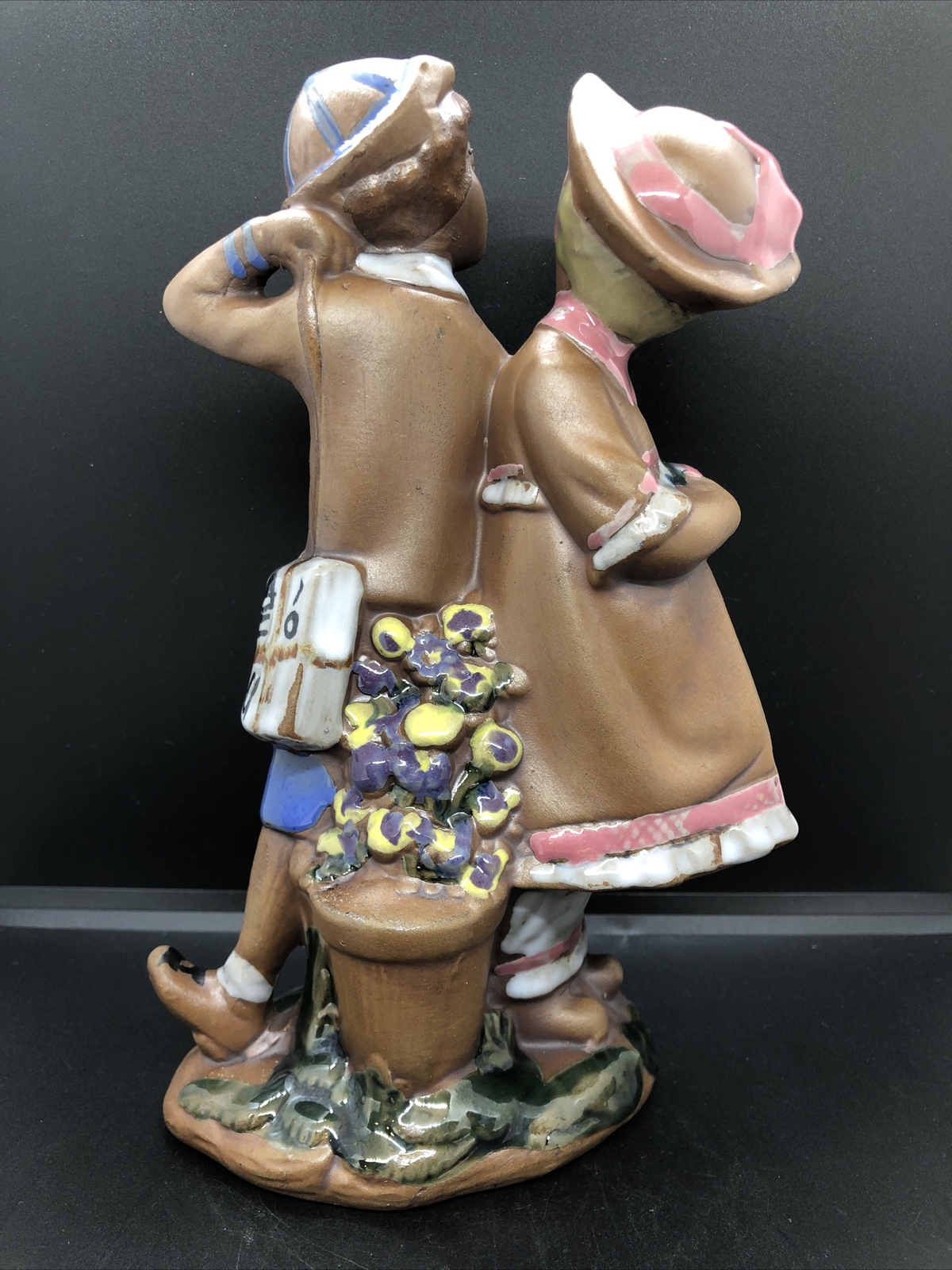 Vintage “Sweethearts” 8 3/4” Figurine Terra Cotta Studio Pottery,USA #335 •NICE•