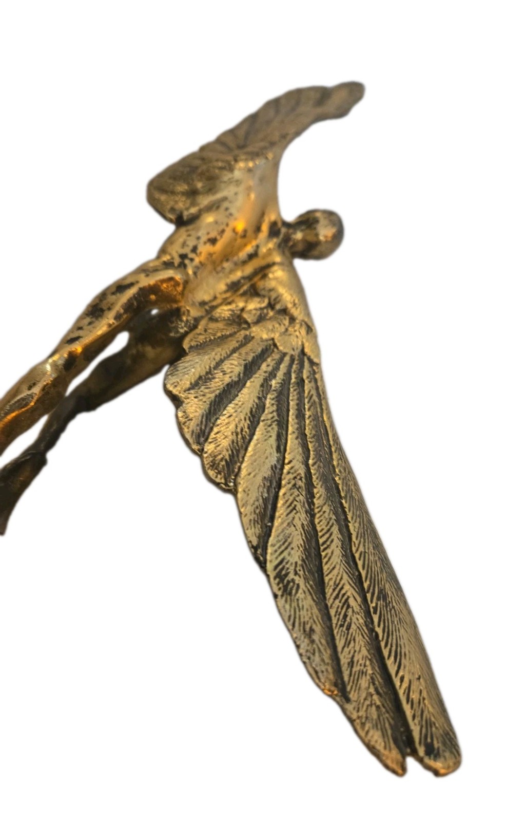 Cast Brass Art Deco Style 20th Century Dancing Icarus Sculpture Stone Base 19″