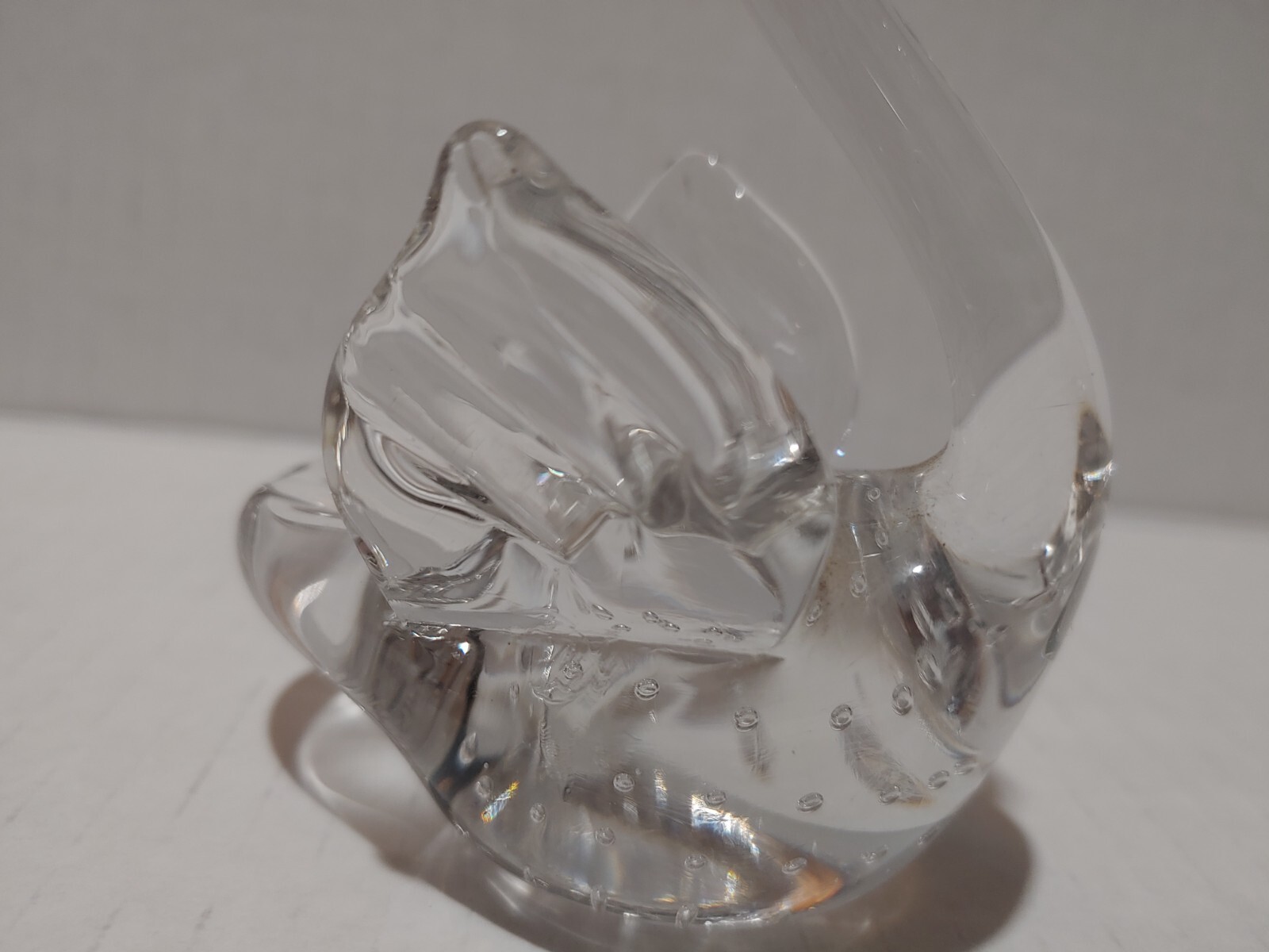 Crystal LARGE SWAN 4″ Beautiful Bubble Glass Bird Nature Figurine Statue