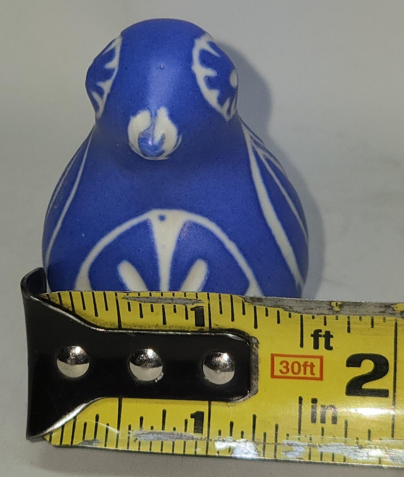 Vtg Pablo Zabal Signed Penquin Bird Chile Blue Zoo Folk Art Sgraffito Ceramic
