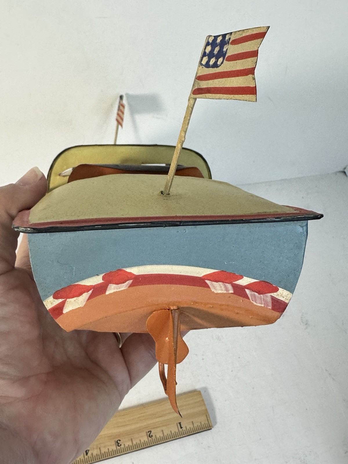 Metal painted Boat Decor Display Rustic Nautical Beach Theme Room