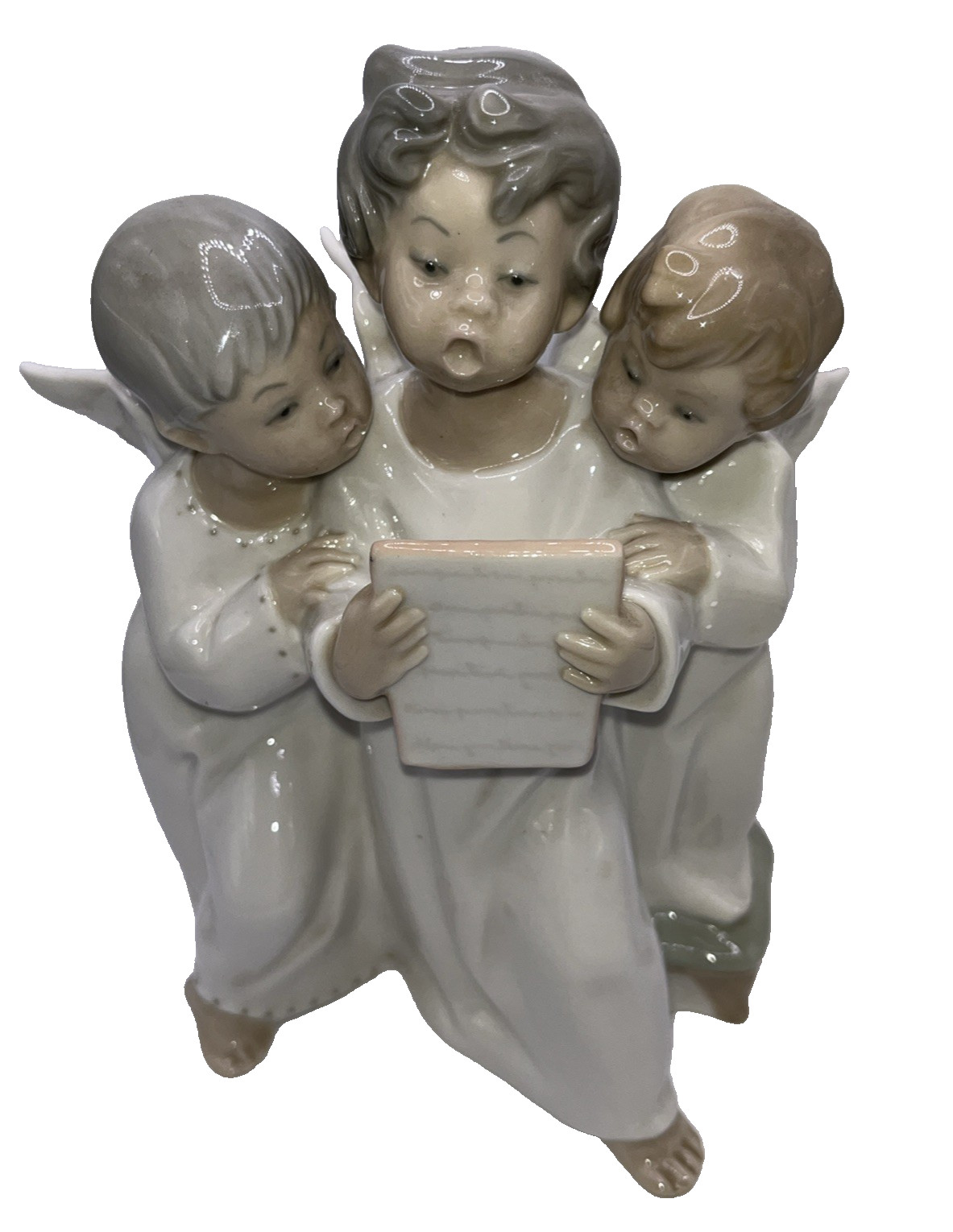 Vintage Lladro Three Angel Choir Boys Singing Porcelain 1977 Figurine 4542