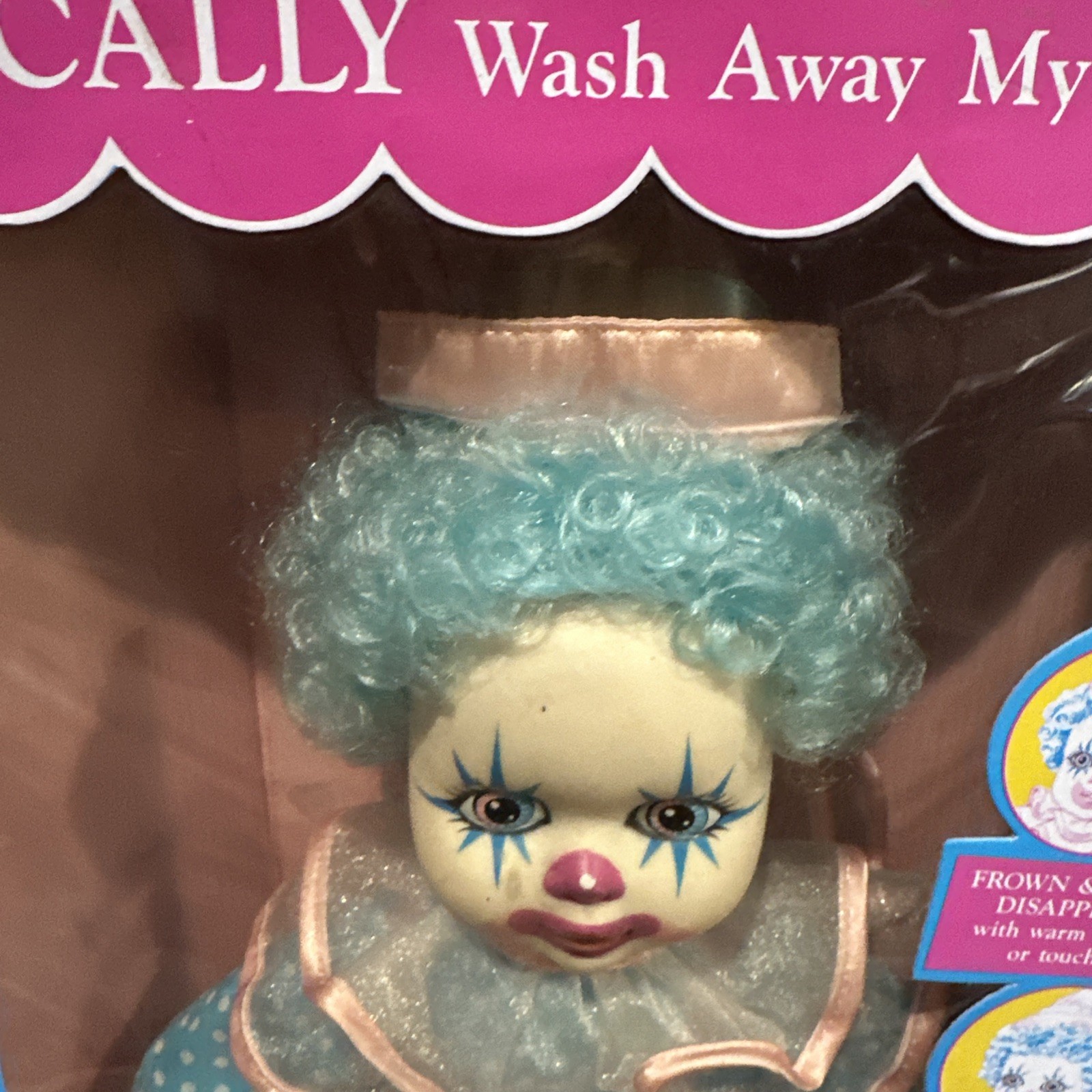 RARE VTG Frown Clown 1991 Magically Wash Away My Frown Sad To Glad Doll In Box