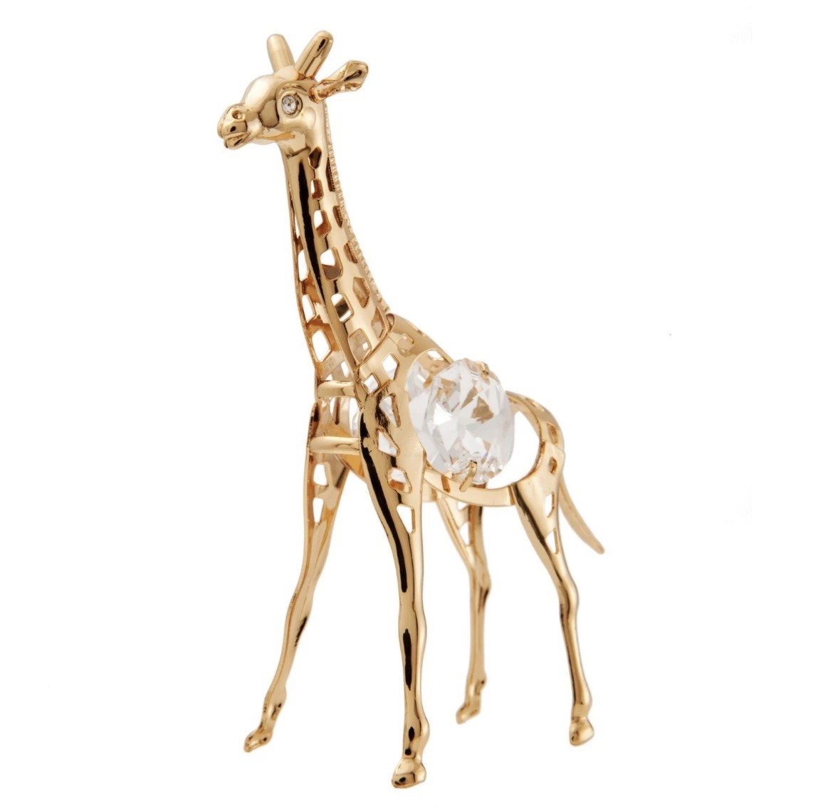 Matashi 24K Gold Plated Crystal Studded Long Necked Giraffe Ornament