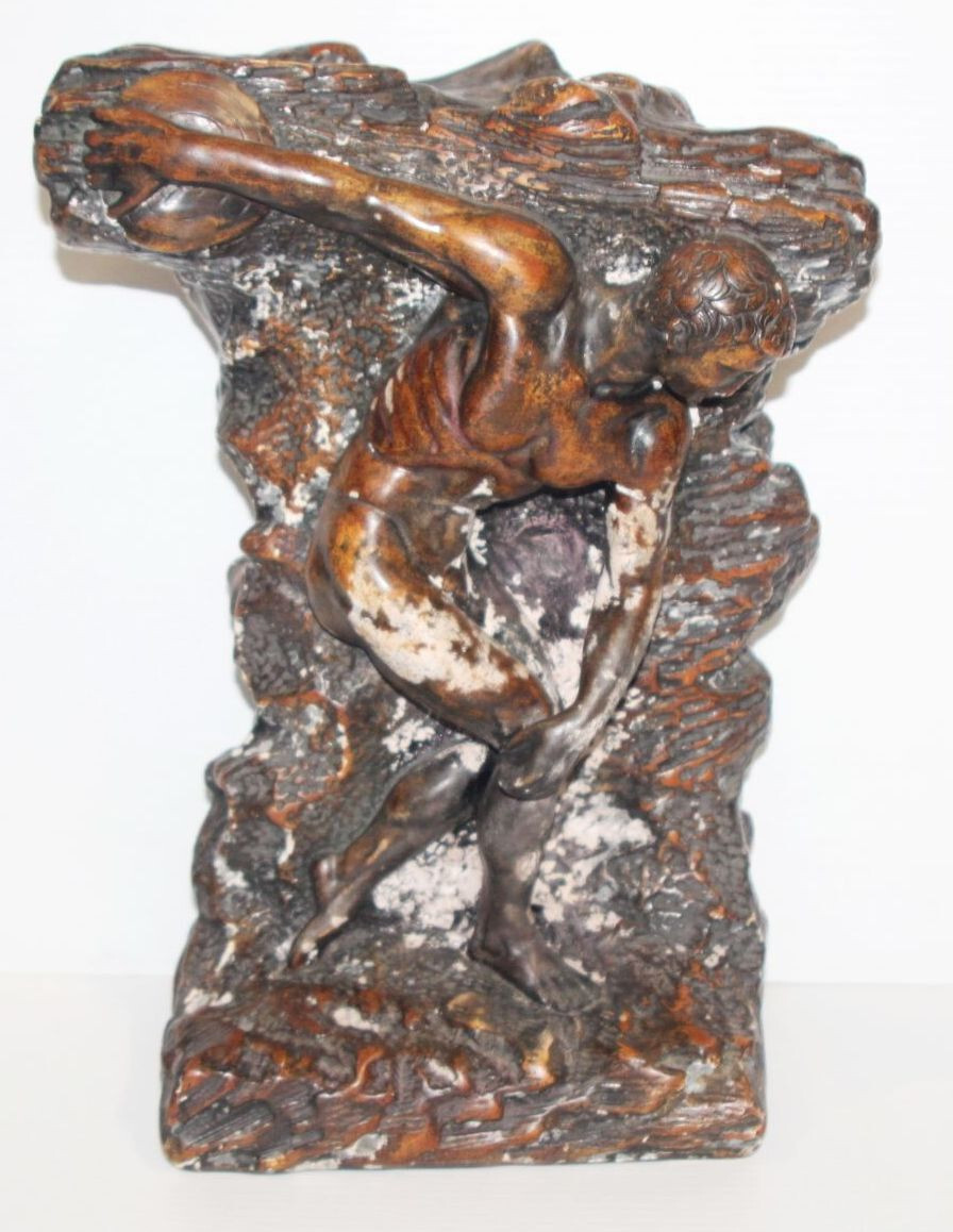 Vintage Attila’s Statue Discus Thrower Discobolus Of Myron Athlete Greek Olympic