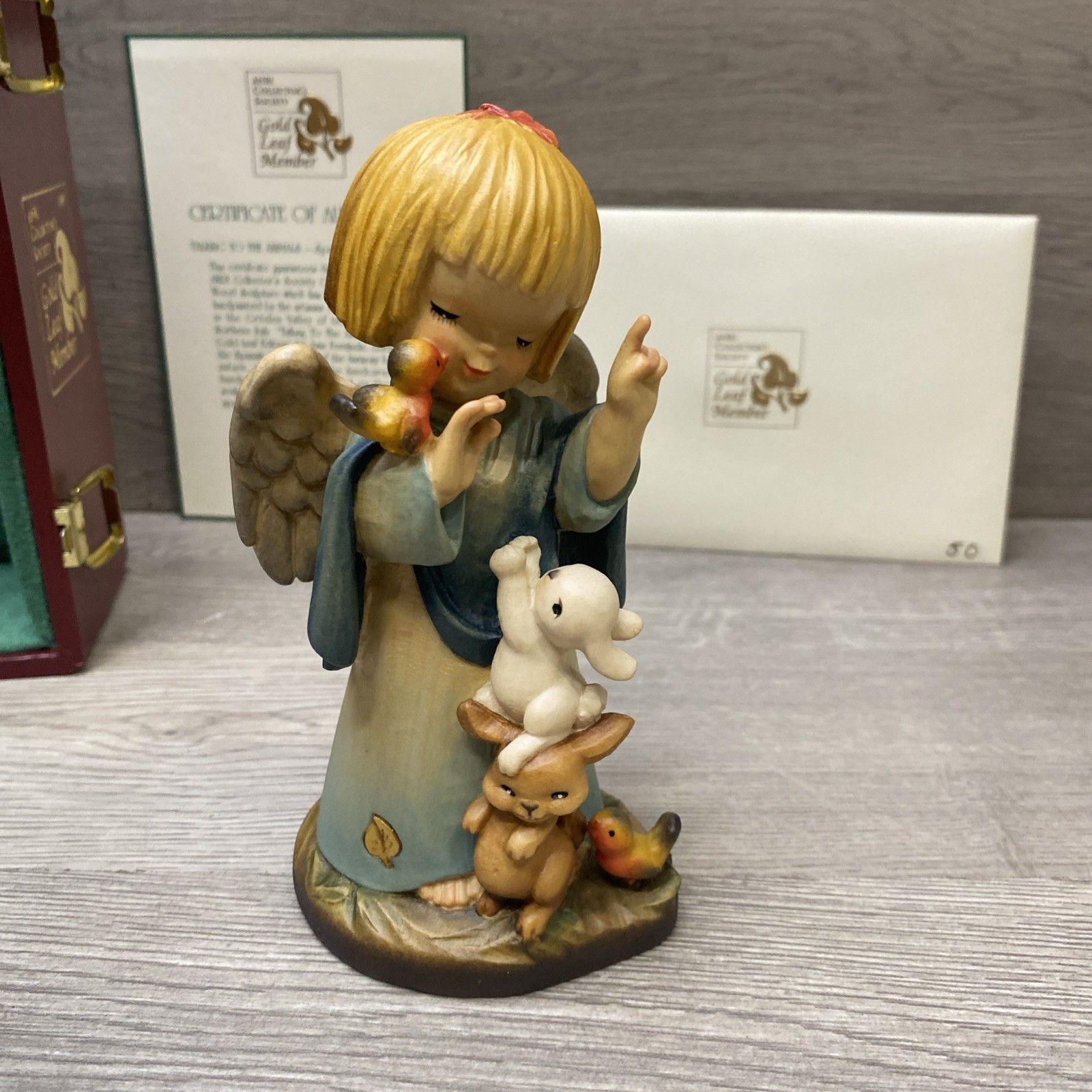 RARE ARTIST PROOF Anri Figurine “Talking to the Animals” Gold Leaf With Box!