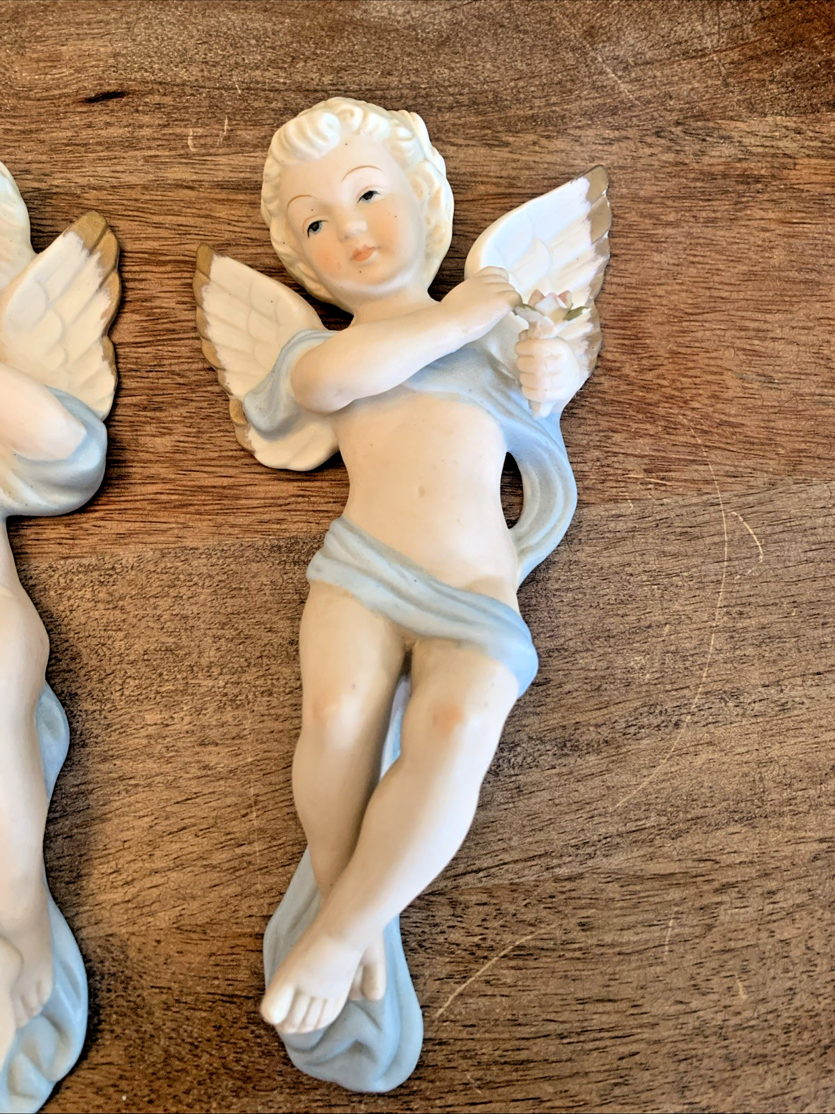 MCM Vintage Kelvins Japan Porcelain Twin Wall Angels Cherubs Baby Boy Nursery