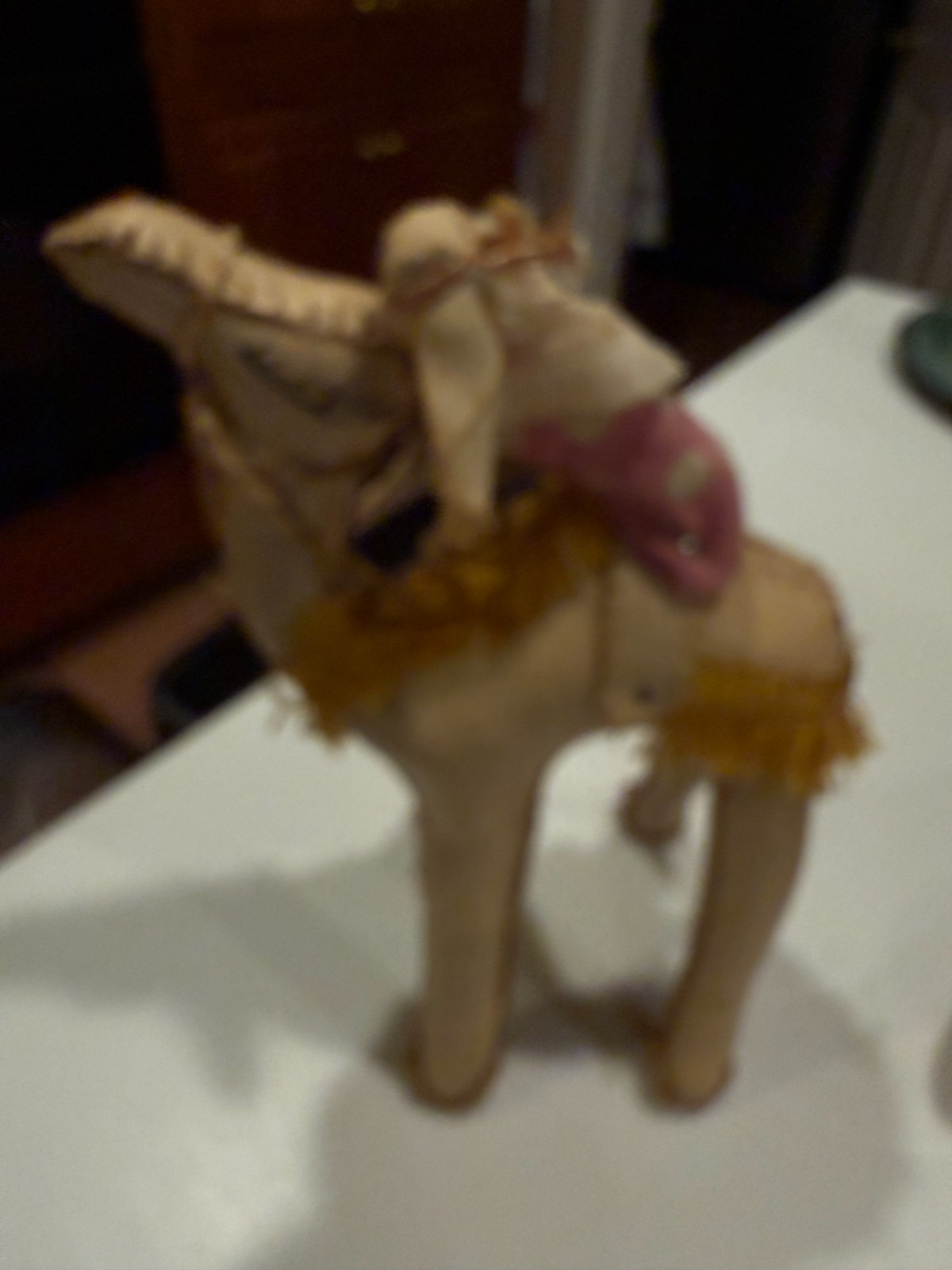 Vintage Handmade Leather Camel with Desert Rider Arabian Figurine 8″H X 7″L