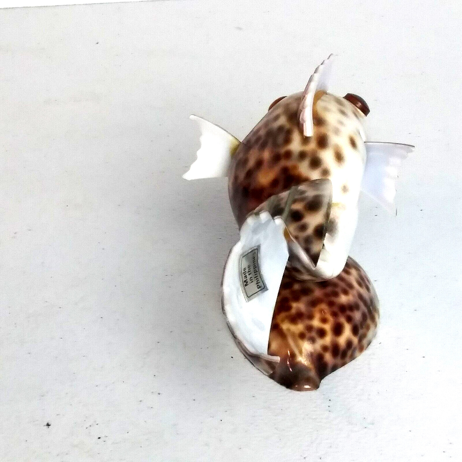 Vintage Handcrafted Seashell Fish Sculpture made in Philippines, EUC
