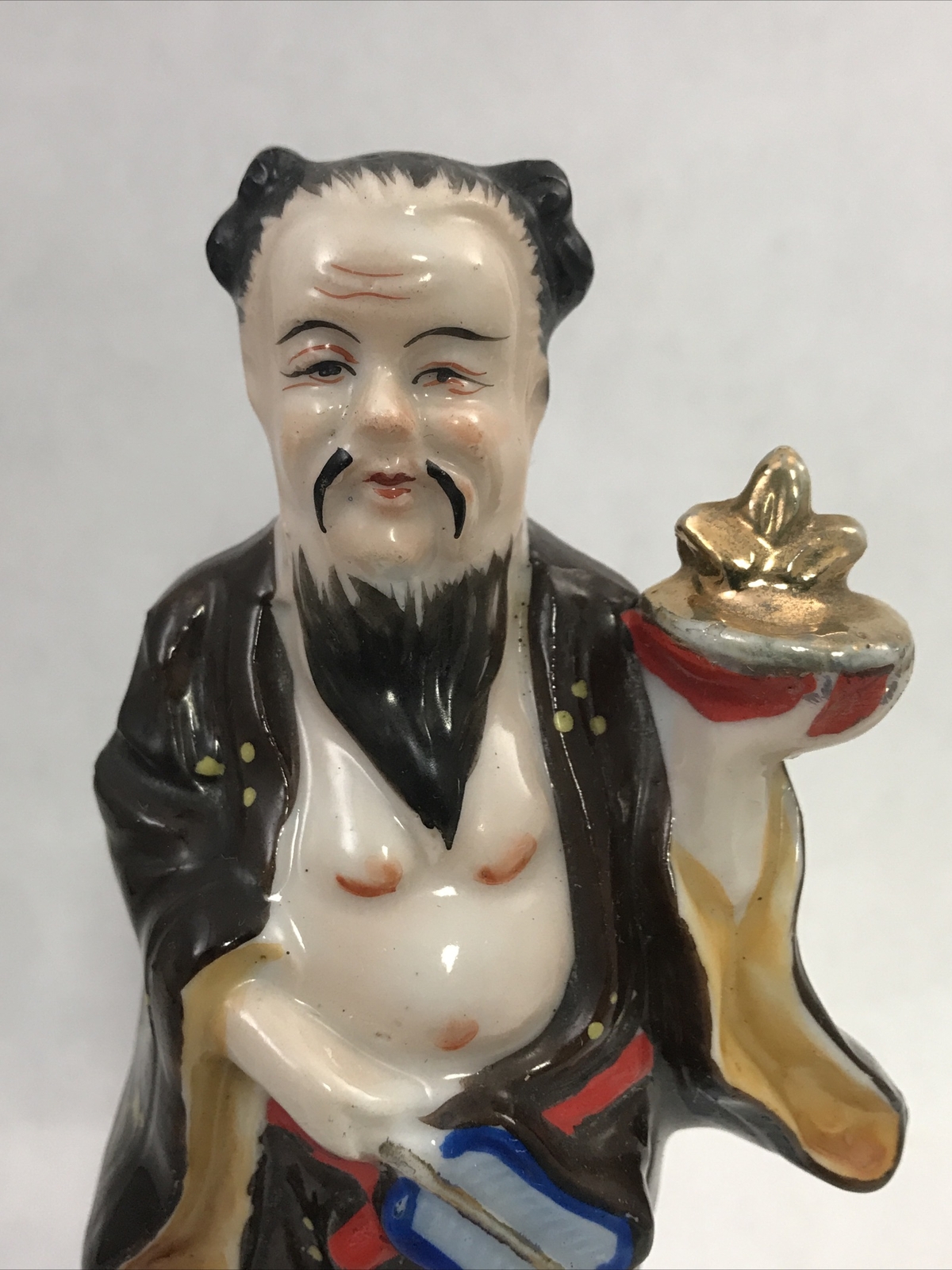 Chinese Deity Figurine 6″ Hand Painted Porcelain Figure