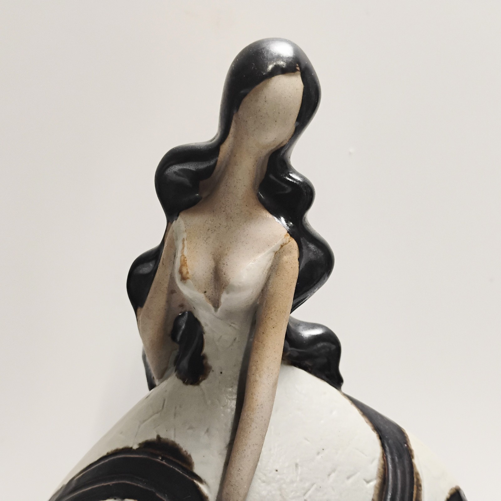 VTG Abstract Expression Ceramic Figural Woman Sculpture Studio Art Pottery 17″