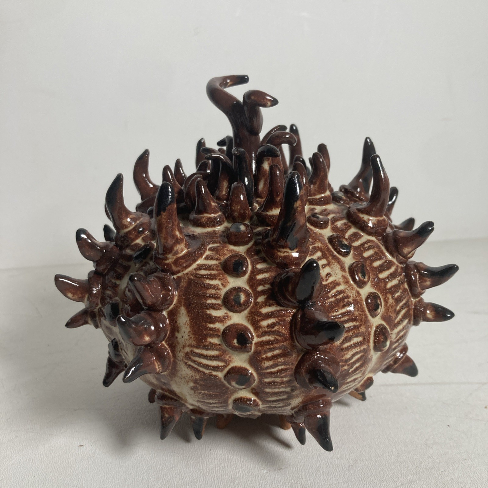 Vintage Original Fine Ceramic Urchin Monstrosity Strange Fruit Alien Art Object