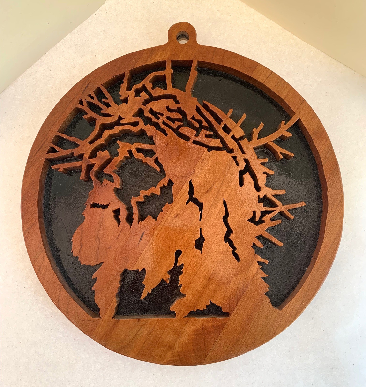 Abstract Art Cutout Cherry Wood 10.5″ Wall Art Hand Crafted by Carroll Faris