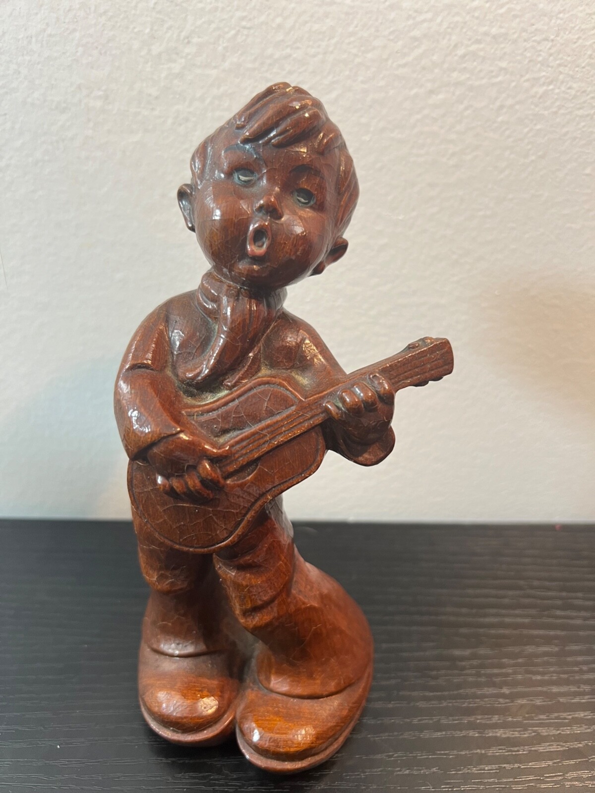Vintage Alberto Lena Wood Composite Boy Figurine Italy Numbered