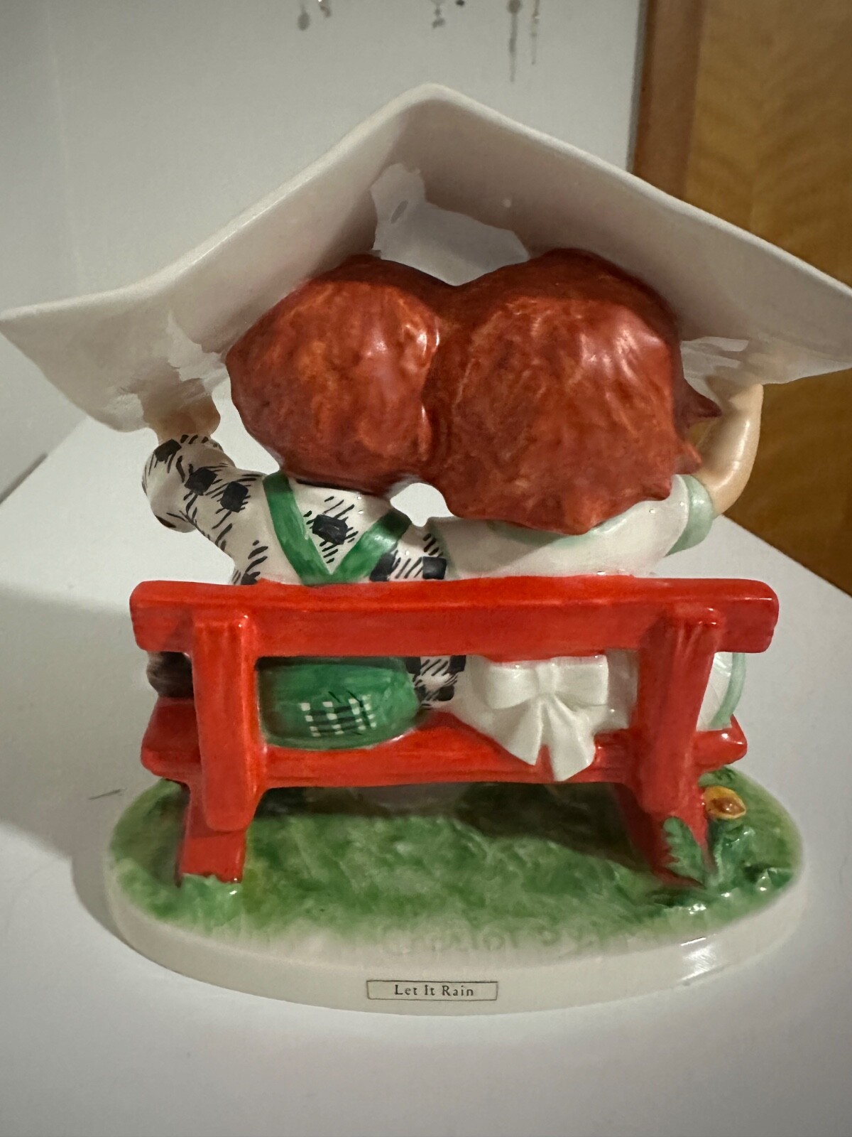 Vintage 1967 Goebel Red Heads Let It Rain Sunday News Figurine