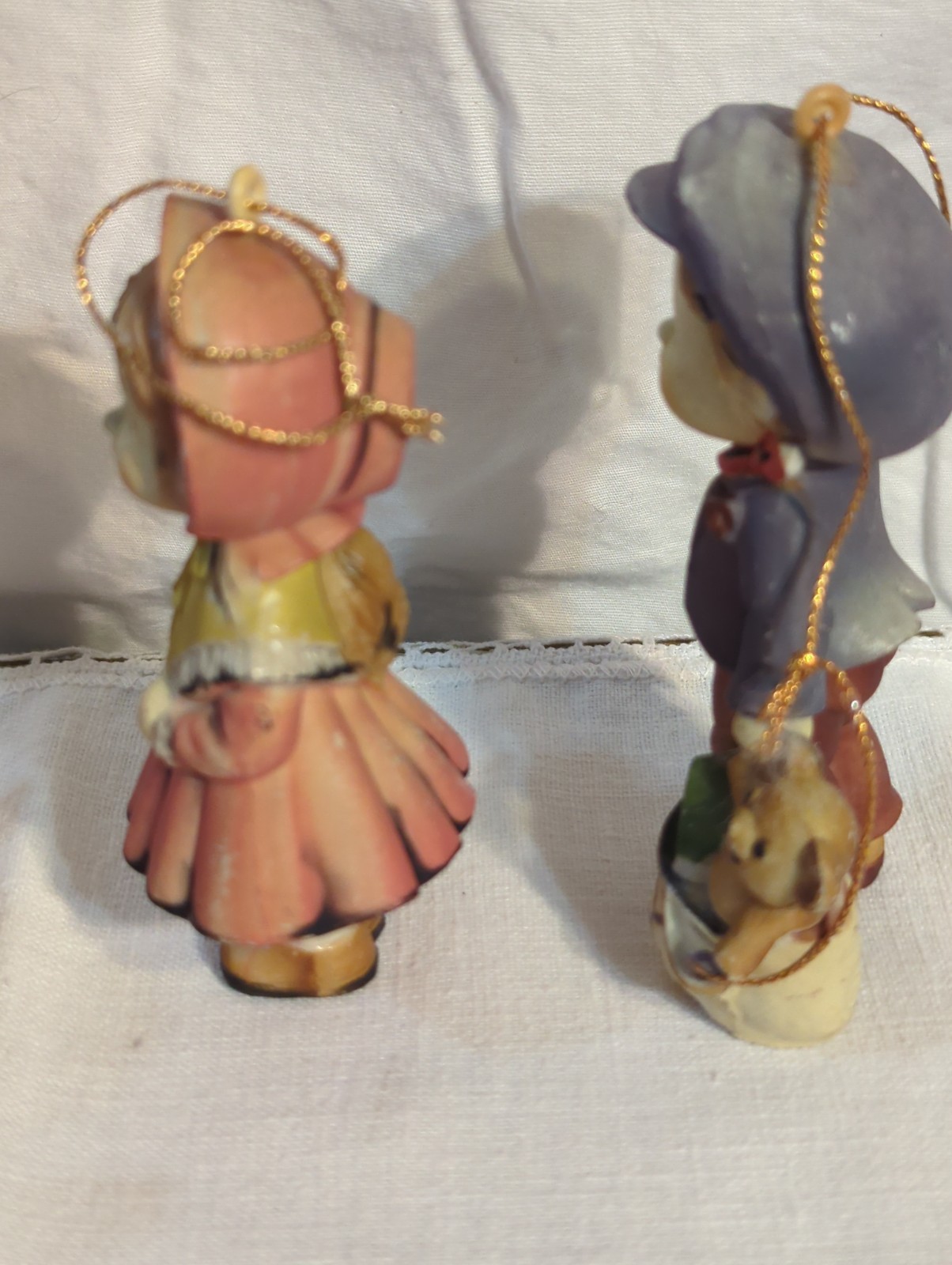 Vintage 3″ Plastic Victorian Boy And Girl Figurine Ornaments Macau