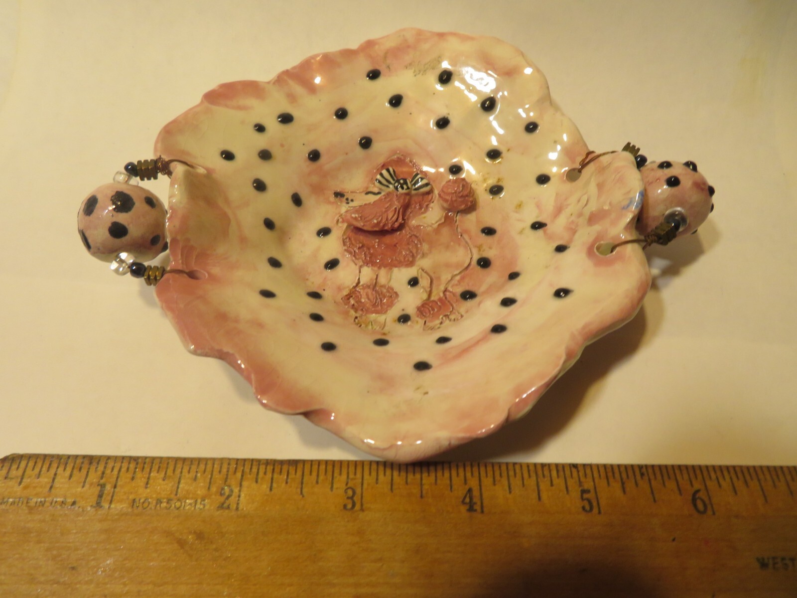 Pink poodle handmade dish/trinket holder/decorative – WhimsiClay One-of-a-kind