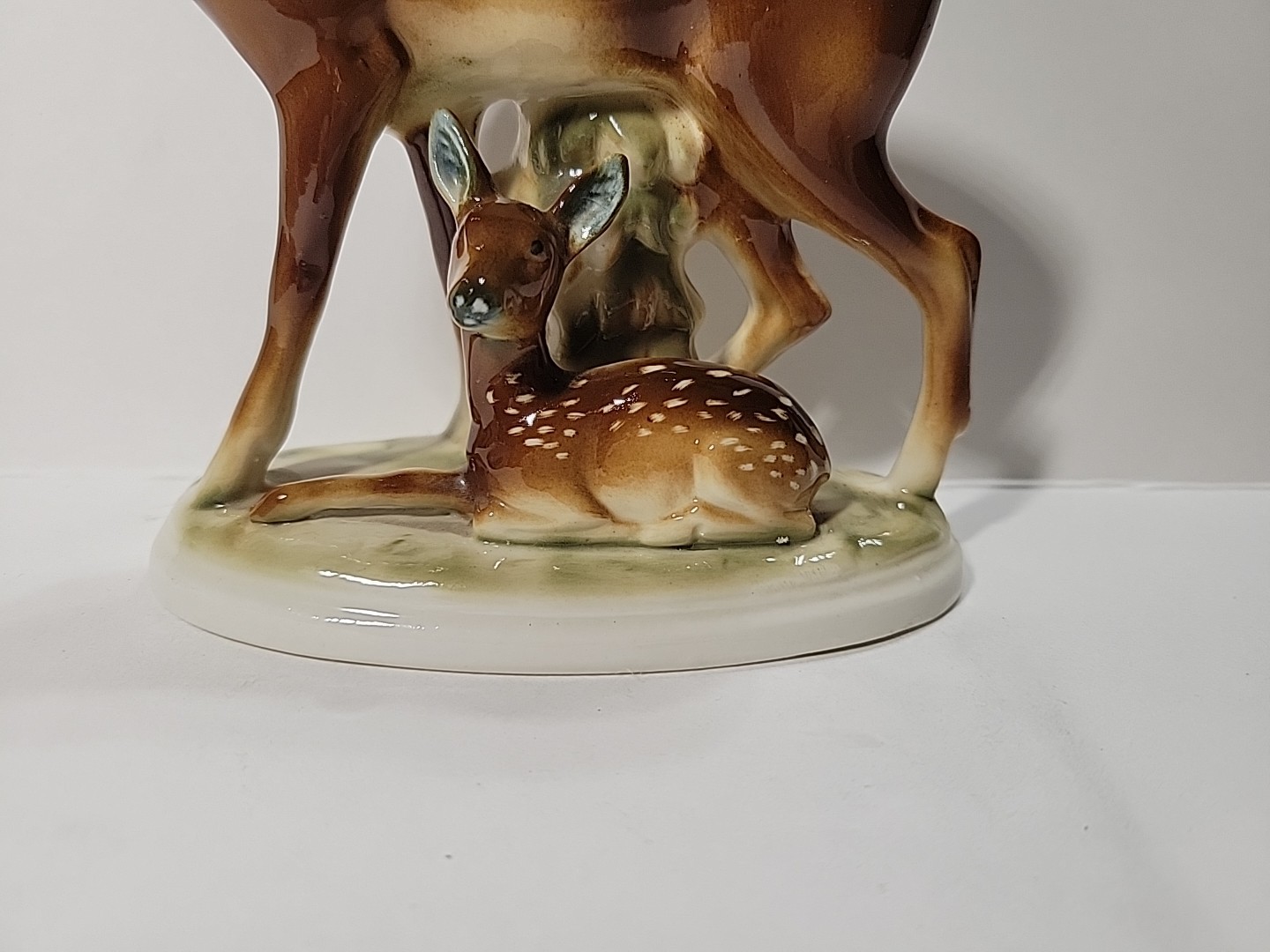 Vtg Mother Deer & Baby Fawn Figurine Porcelain Fasold Stauch Germany RARE