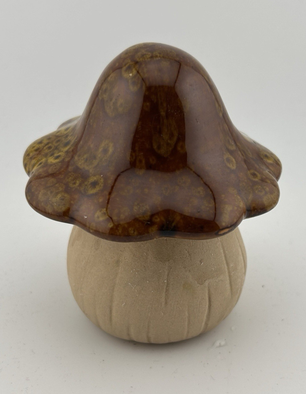 Brown Ceramic Glazed Mushroom 4” Fairy Garden, Indoor/Outdoor, Decor