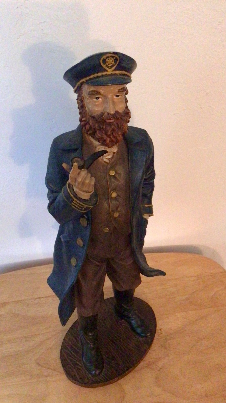SEA CAPTAIN STANDING SMOKING PIPE 16.5″ Tall Statue, Figure, Nautical Decor