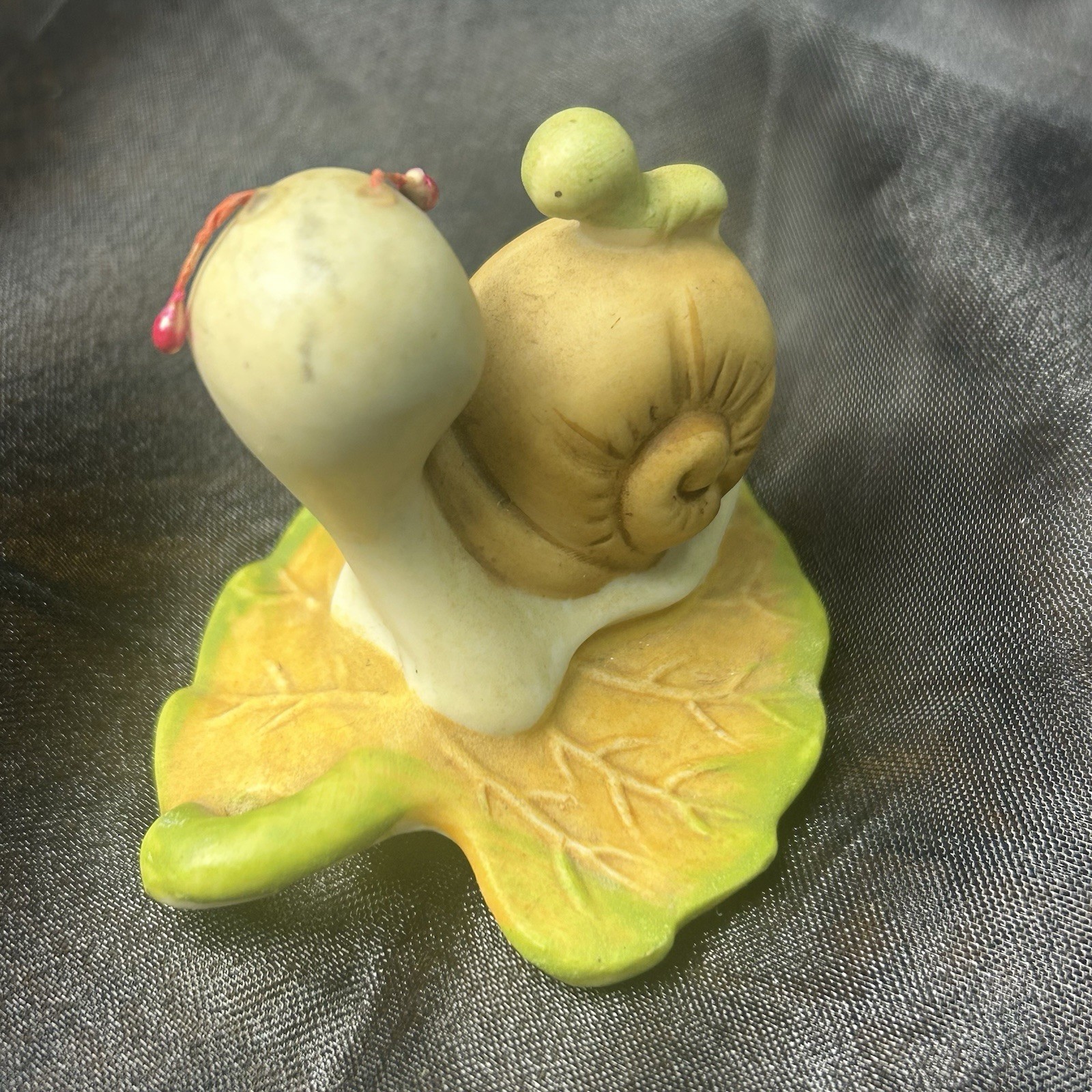 Vintage Homco Bisque Porcelain Garden Critters Snail Set Of 3 (#8902) SEE Pics