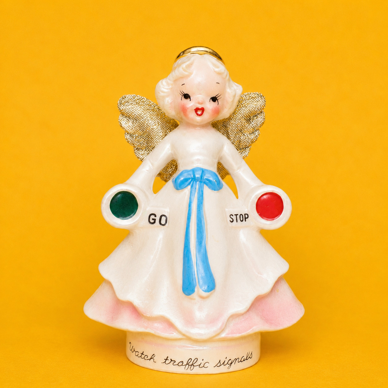 ❤️ CUTE! Yona Ten Commandments Girl Angel Figurine Napco Stop Light Traffic