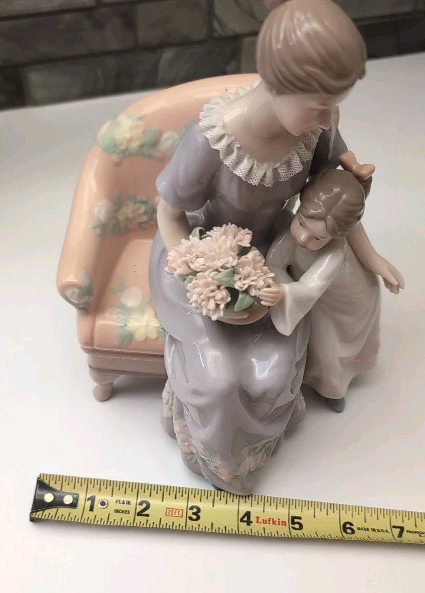 VTG O’Well Mother And Child Daughter Love Porcelain Figurine Flowers