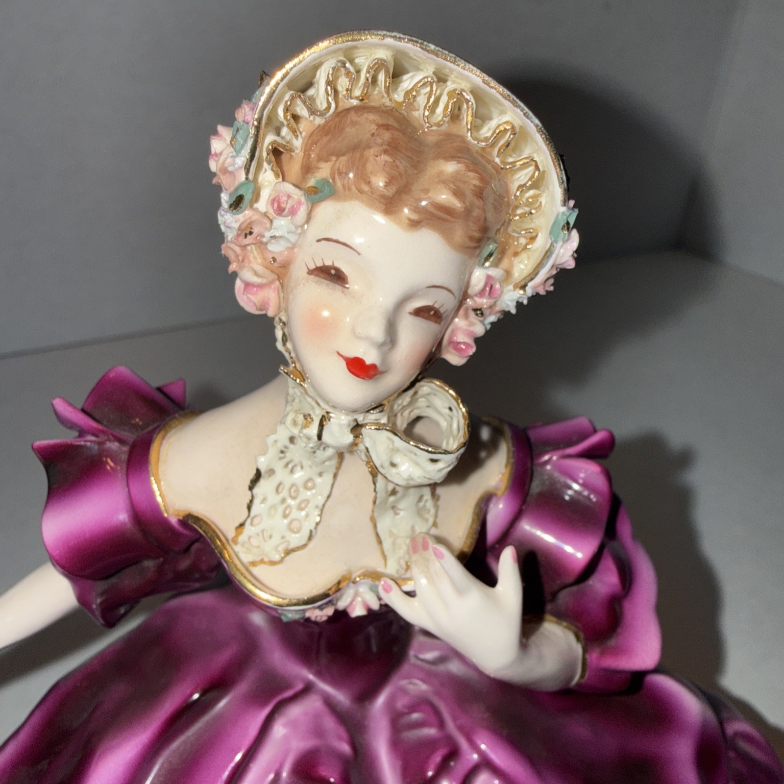 Vintage Florence Ceramics Pasadena California Figurine Sitting Not Complete