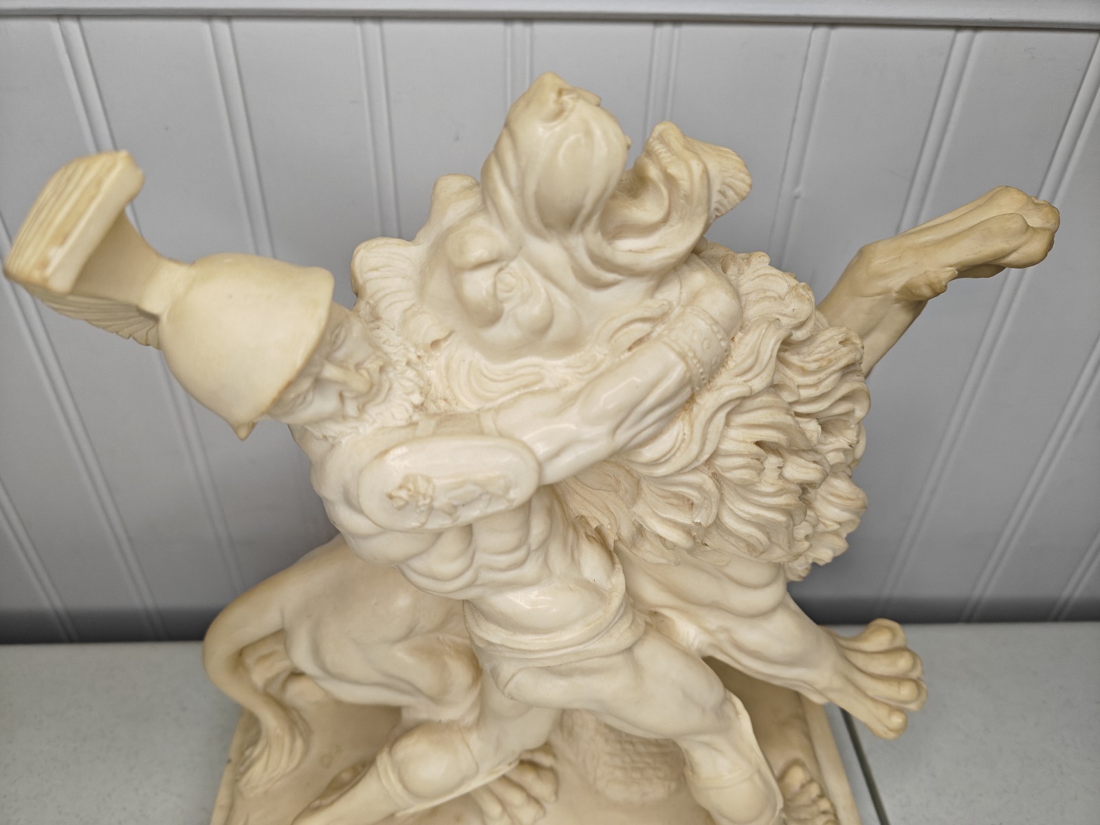 A Santini Hercules Fighting Lion Beast Greek Roman God Sculpture Statue Figurine